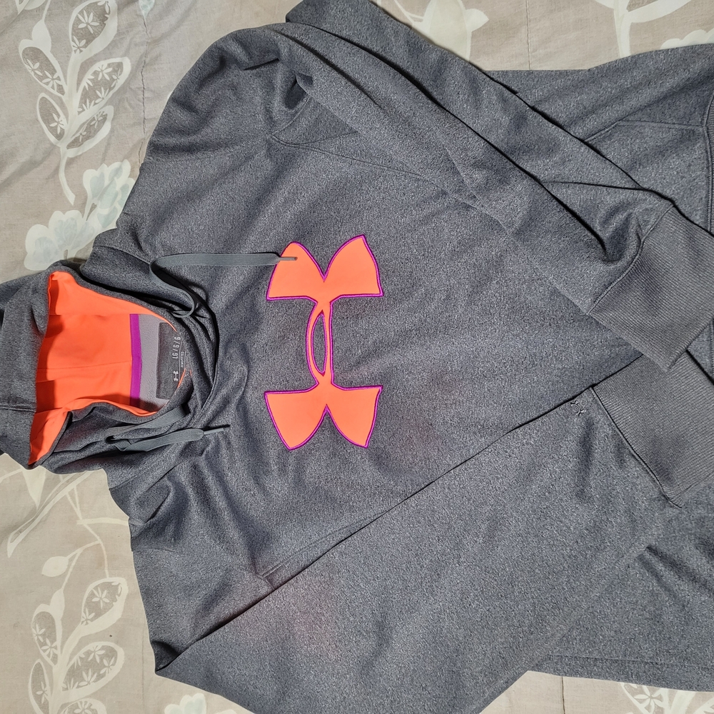 Under Armour Gray Hoodie with Orange Logo